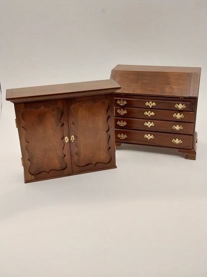 Georgian Style Desk Bookcase, Mohagany