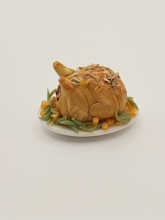 Turkey With Carrots On Silver Platter