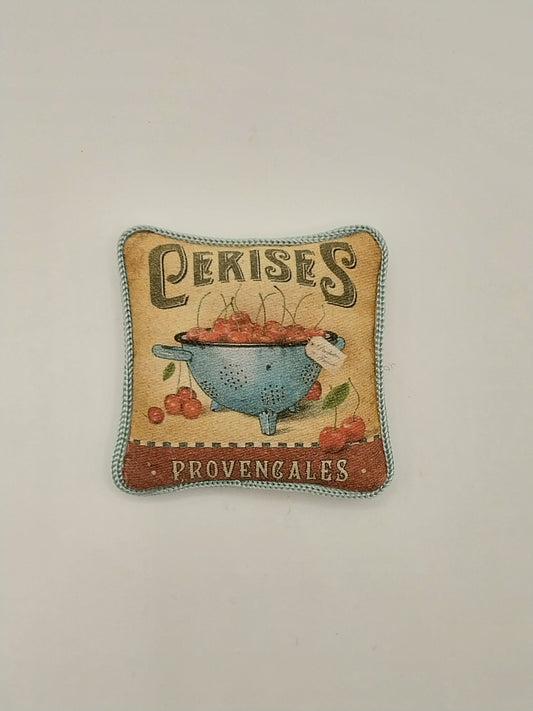 Pillow, French Cherries, Blue