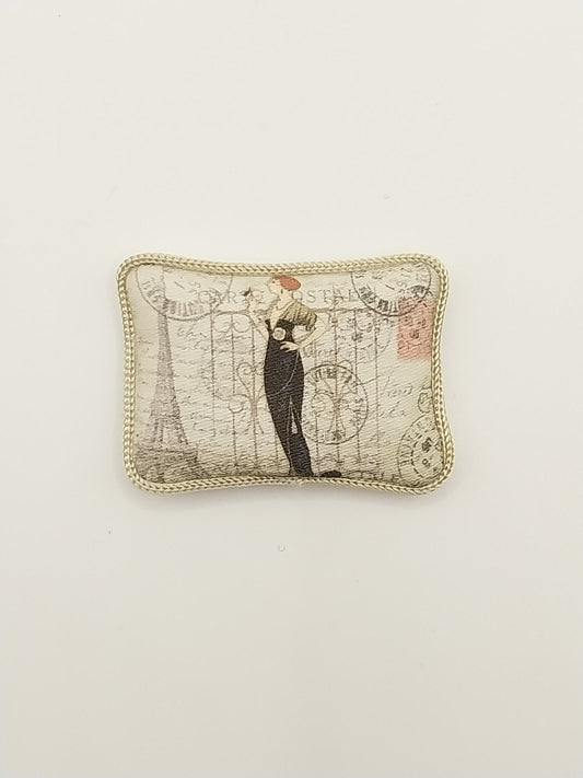 Pillow, Art Deco Lady, Tan