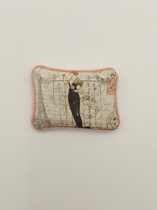 Pillow, Art Deco Lady, Pink