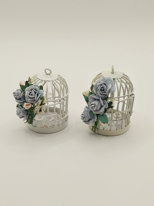 Birdcage with Roses, Blue