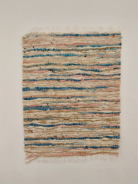 1/2" Scale Woven Rug, Beige, Pink, Blue
