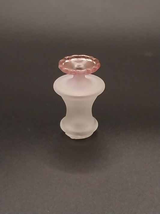 Frosted Grecian Vase, Cranberry Rim