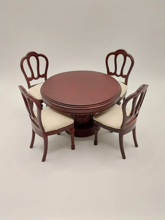 Round Dining Room Set, 5pc, Mahogany