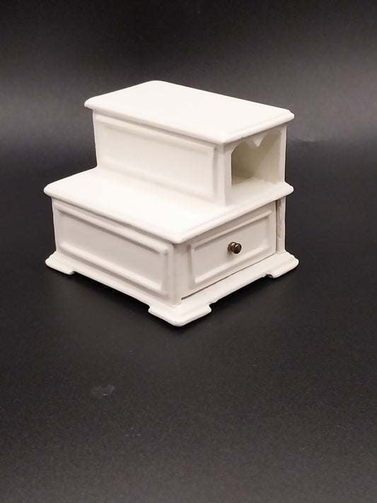 Bed Step With Drawer, White