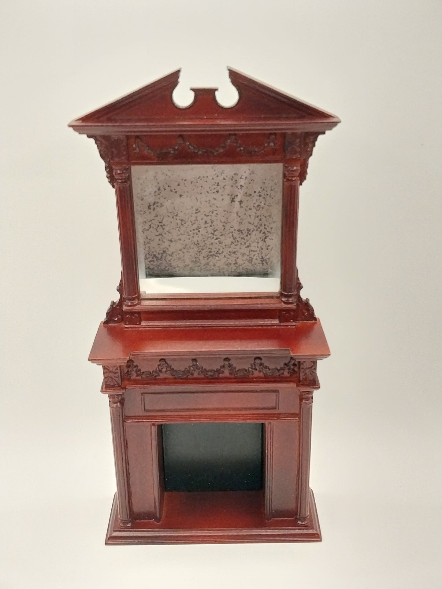 Fireplace, Broken Bonnet, Mahogany