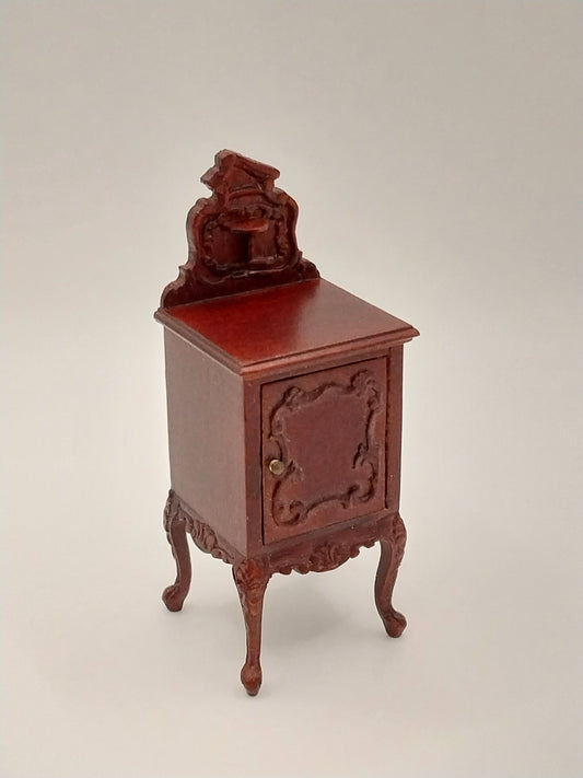 Art Nouveau Lace Night Stand, Mahogany