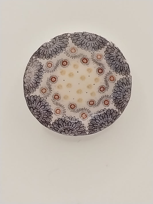 Porcelain Plate, Blue, Red, Gold