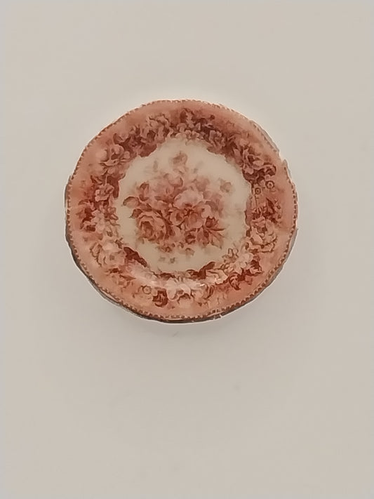 Porcelain Plate, Rose, Floral