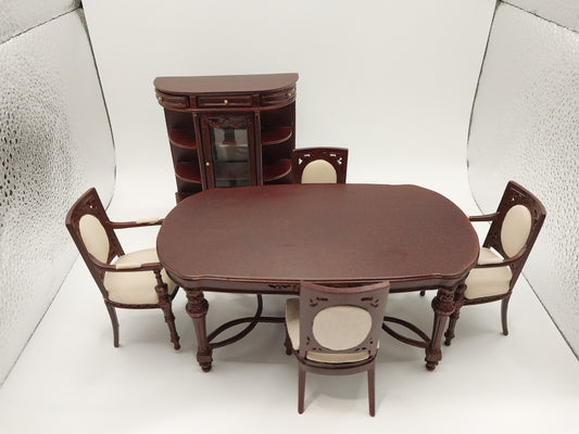 Bespaq Dining Room Set, 6pc, Mahogany