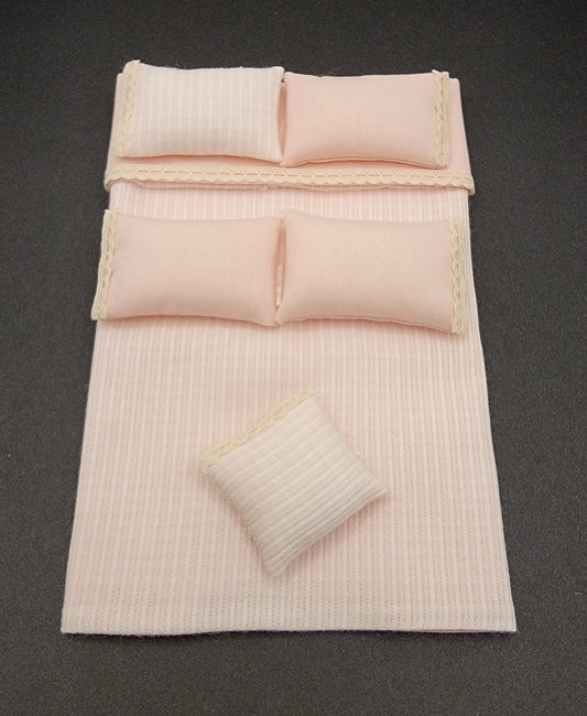 Double Bedspread & Linens Set, Pink Stripe