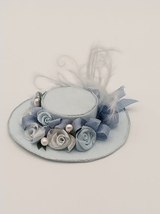 Victorian Ladies Silk Hat, Blue