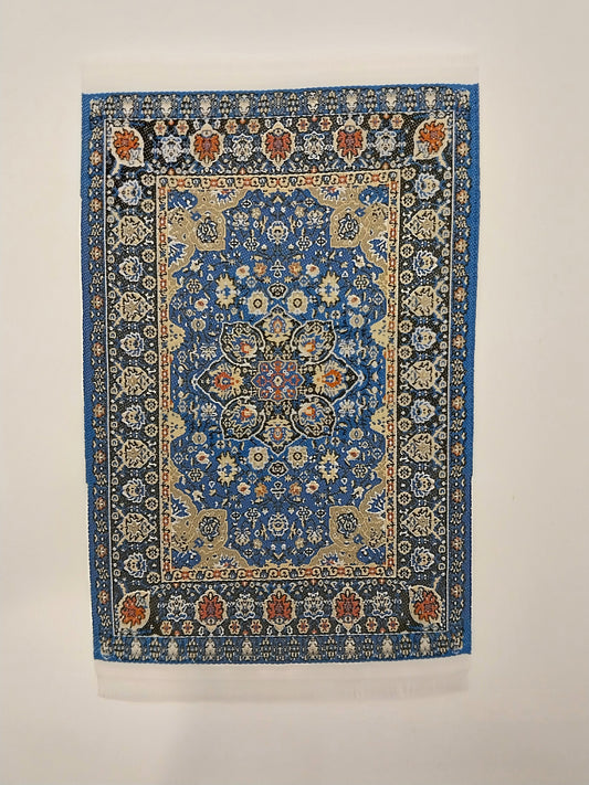 Rug, Oriental, Blue, Red, White