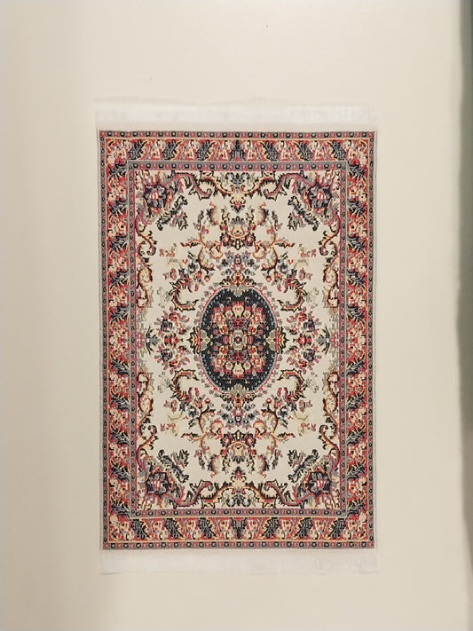 Rug, Oriental, Tan, Blue, Orange