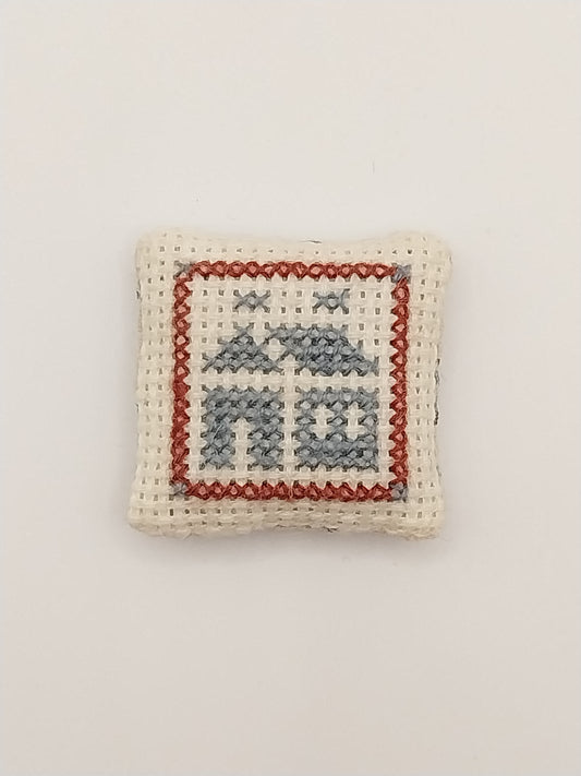 Pillow, Country House, Cross Stitch