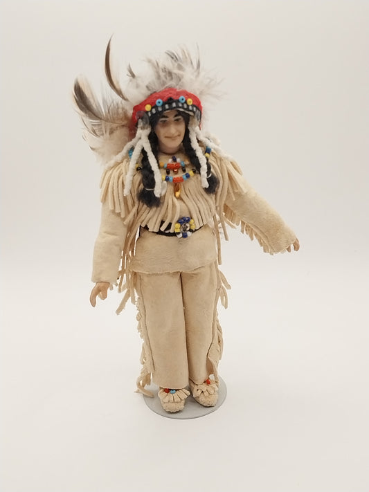 Native American Chief Doll, Porcelain