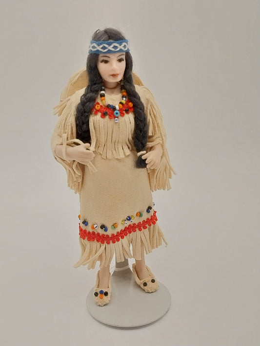 Native American Woman Doll With Baby, Porcelain