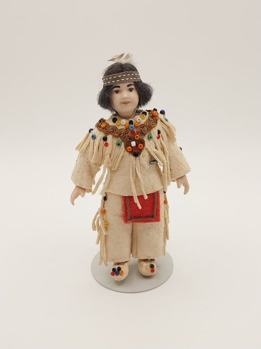 Native American Young Boy Doll, Porcelain