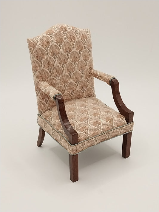 Camelback English Arm Chair, Upholstered, MH