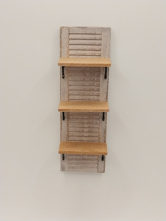 Shabby Chic Shutter Shelf, Cream