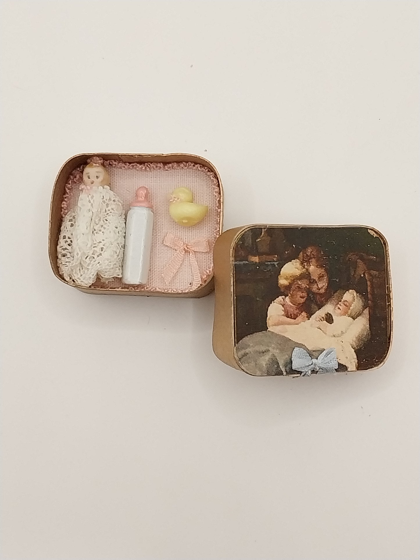 Baby Doll In Box with Bottle & Duck
