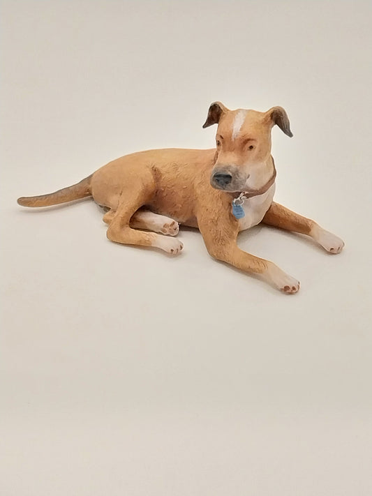 Great Dane Puppy Dog, Laying, Brown & White