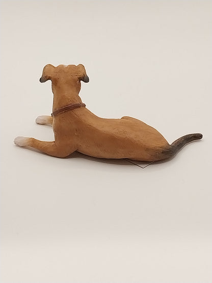 Great Dane Puppy Dog, Laying, Brown & White