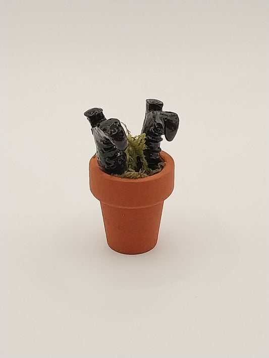 Witch's Boots In Clay Pot