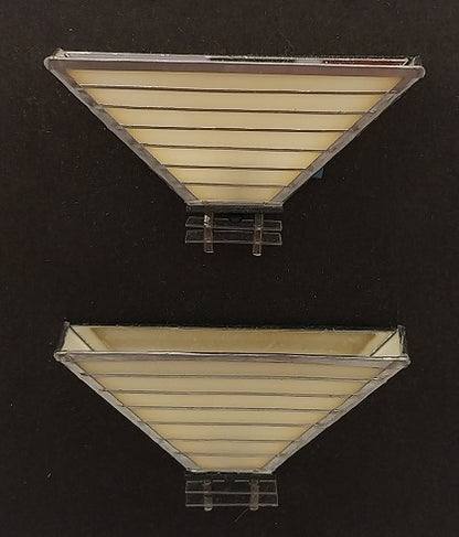 Art Deco Stain Glass Sconce Pair, LED