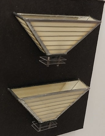 Art Deco Stain Glass Sconce Pair, LED