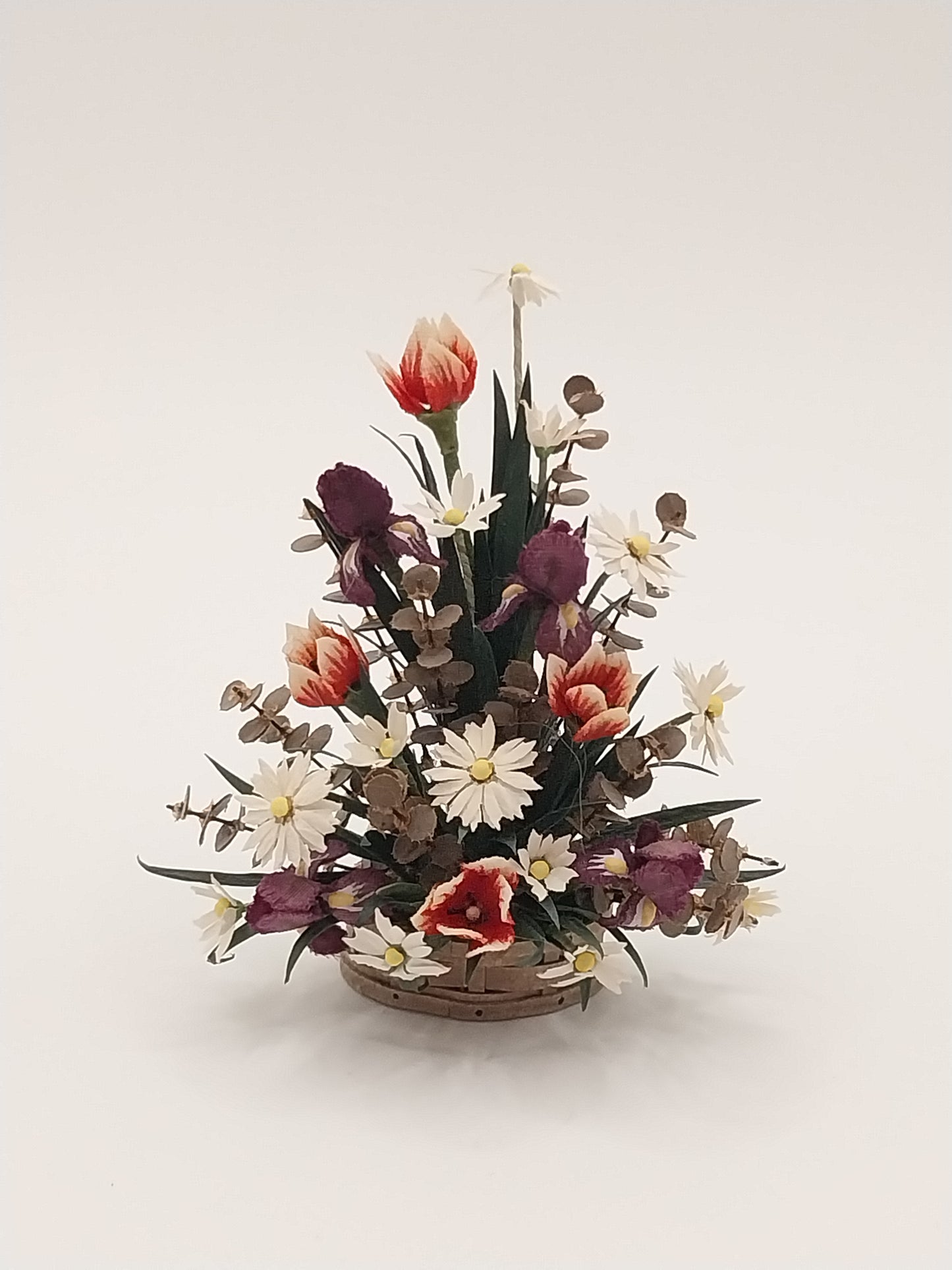 Floral Arrangement In Basket, Signed