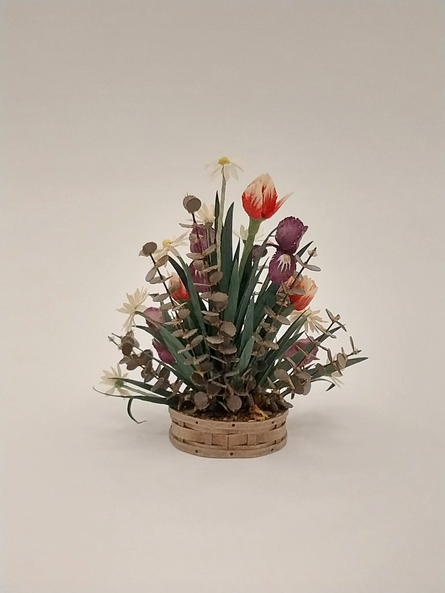 Floral Arrangement In Basket, Signed