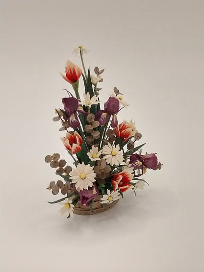 Floral Arrangement In Basket, Signed