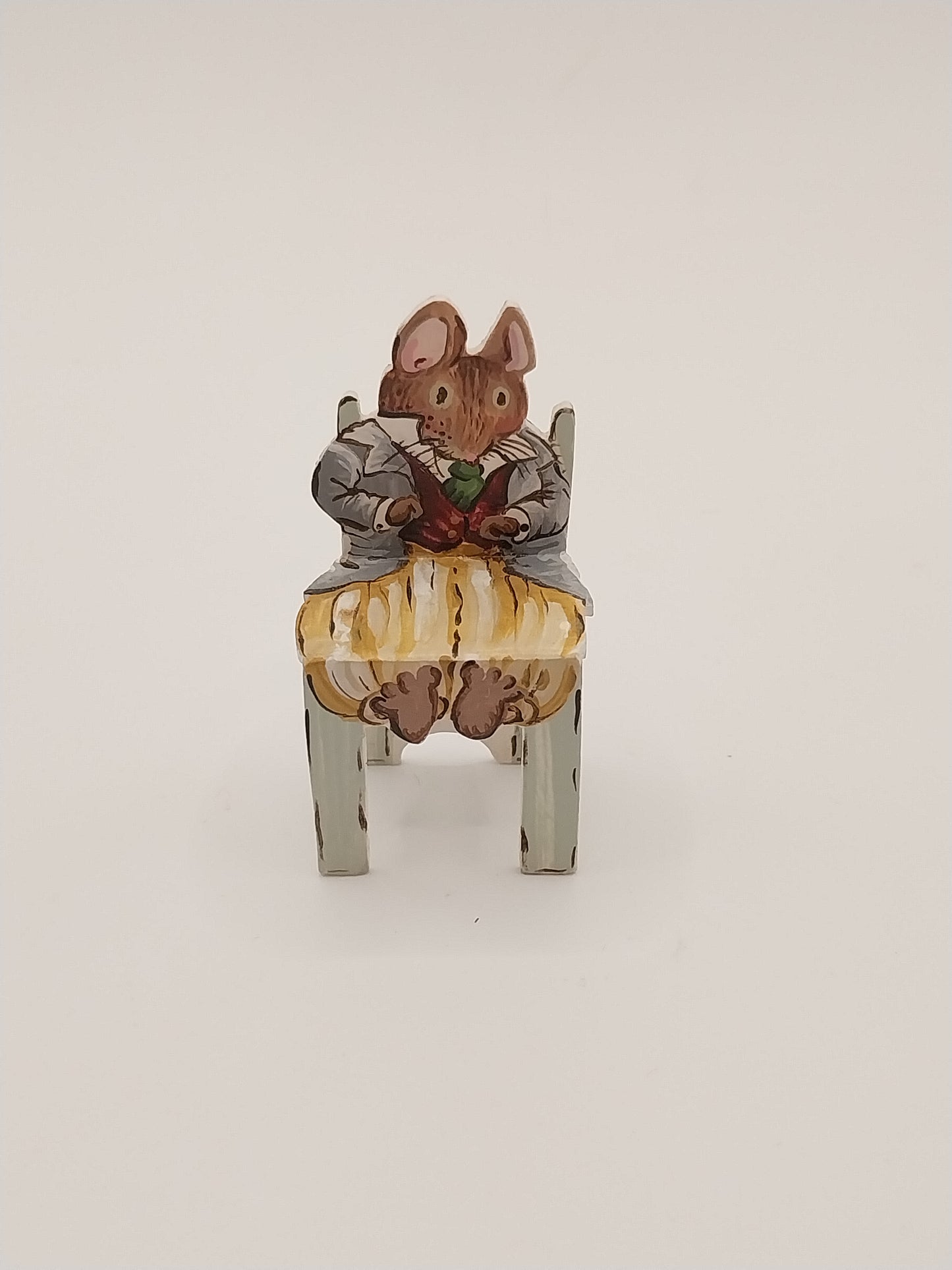 1/2" Scale Mouse Table & 2 Chairs, Handpainted