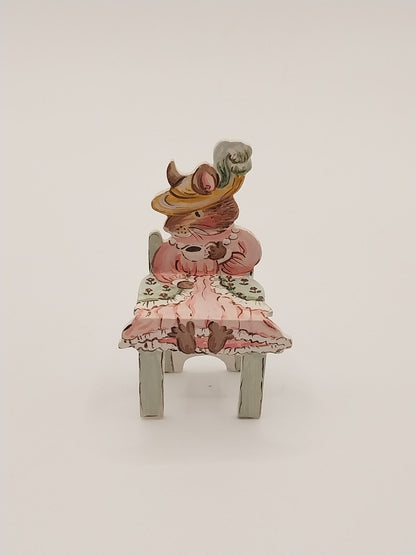 1/2" Scale Mouse Table & 2 Chairs, Handpainted