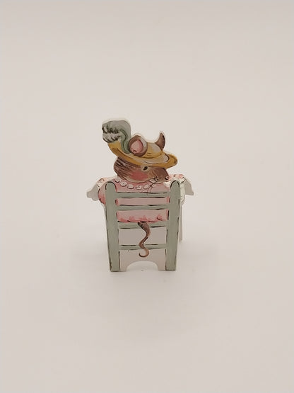 1/2" Scale Mouse Table & 2 Chairs, Handpainted