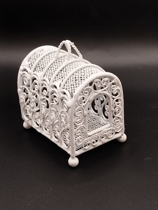 Wire Wicker Pet Carrying Basket, White