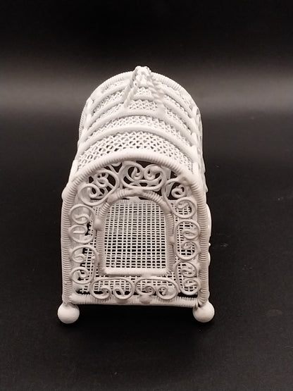 Wire Wicker Pet Carrying Basket, White