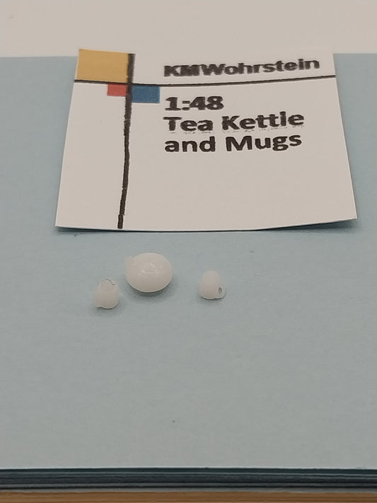 1/4" Scale Tea Kettle & 2 Mugs