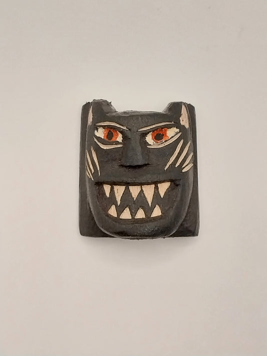 Handcarved Jaquar Face Mask, Black