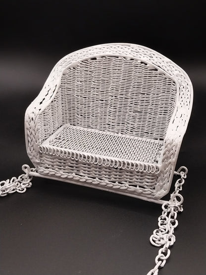 Classic Woven Wicker Swing, White