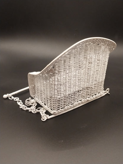 Classic Woven Wicker Swing, White