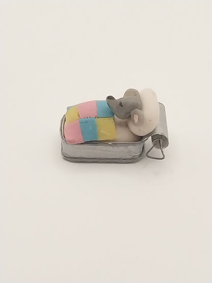 1/4" Scale Mouse Sleeping In Sardine Can, Sculpted