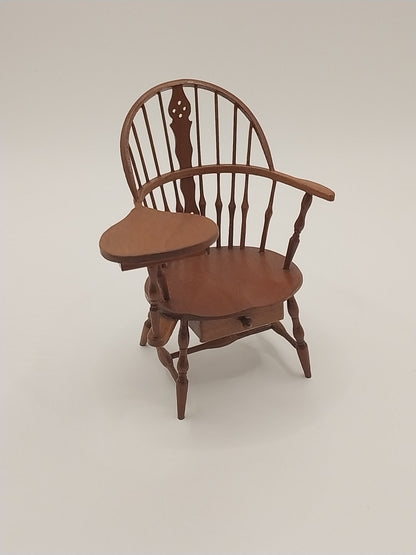 Wheelback Windsor Writing Chair, Cherry, Signed