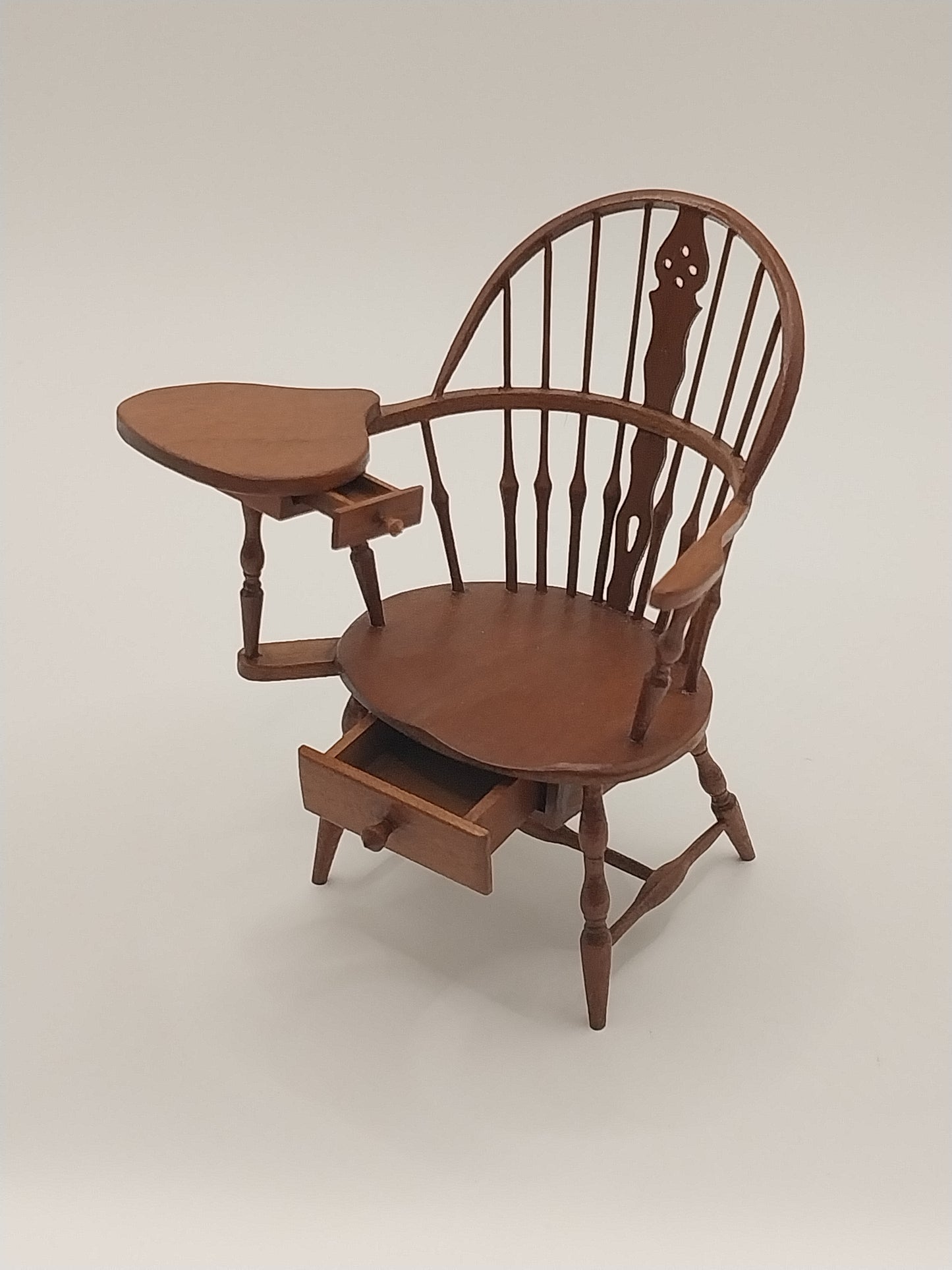 Wheelback Windsor Writing Chair, Cherry, Signed