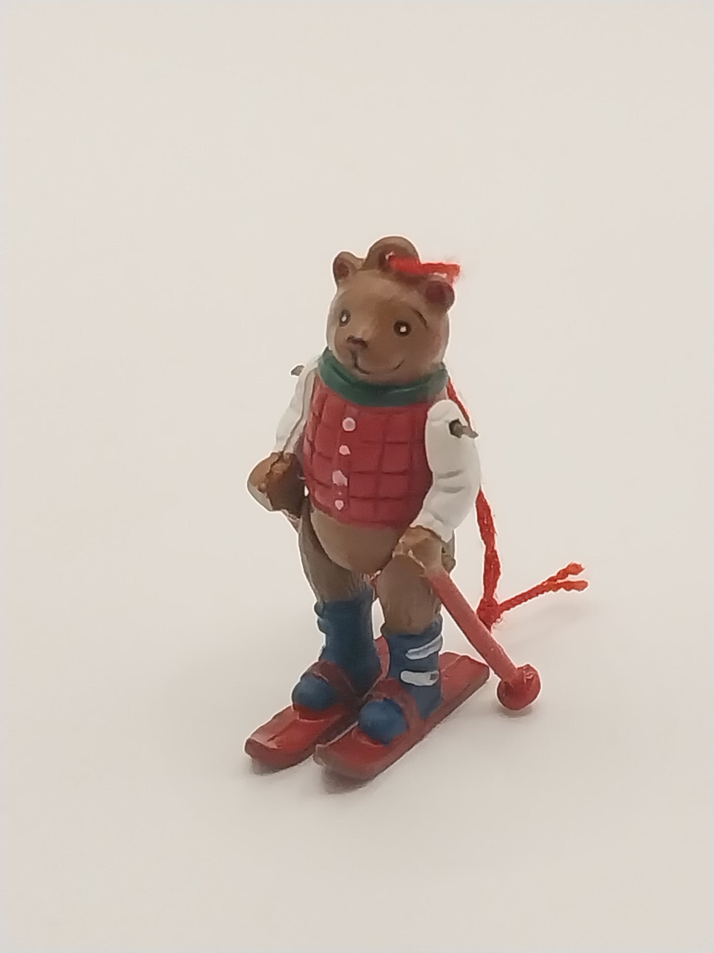 Dept 56 Pewter Bear Ornament, Skier