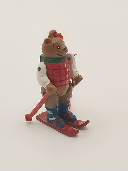Dept 56 Pewter Bear Ornament, Skier