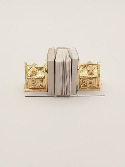 Gold Dollhouse Bookends With Books