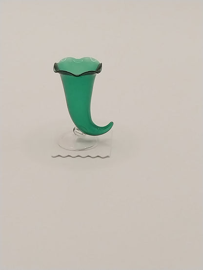 Cornucopia Horn Vase, Green